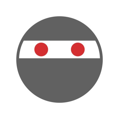  Ninja Emoji Simgesi Moda Tarzı İzole Arkaplan         