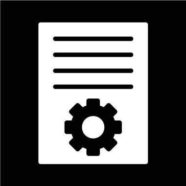 belge vektör simgesi. biçim iki renkli düz sembol, siyah ve beyaz renkler, yuvarlak açılar, gri arkaplan