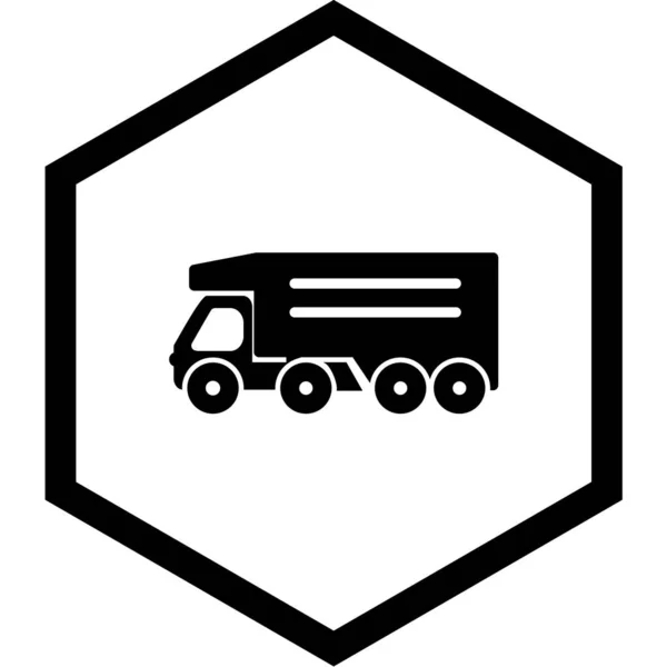 Lkw Ikone Schwarzen Stil Isoliert Auf Weißem Hintergrund Transport Symbol — Stockvektor