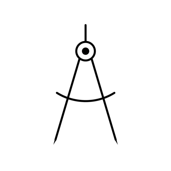Vector Illustration Modern Lack Icon Compasses — Stock Vector