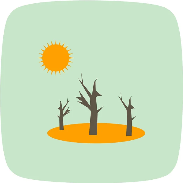 Vektorillustration Eines Baumes Mit Bäumen — Stockvektor