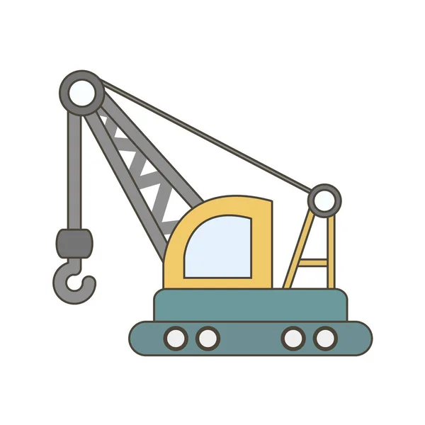 Excavator Icon White Background Vector Illustration — Stock Vector