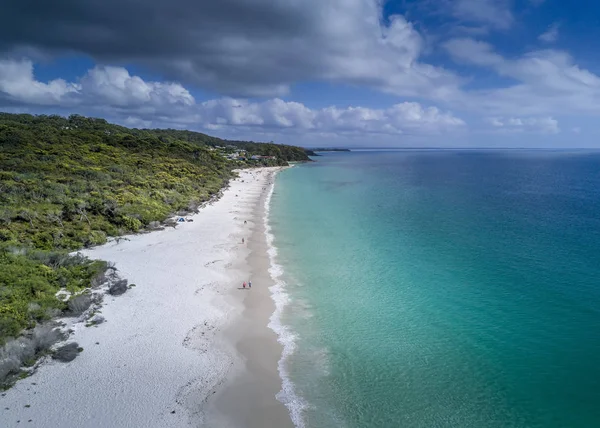 Idyllic Hyams Beach Αυστραλία Όμορφες Λευκές Αμμώδεις Παραλίες Και Κρυστάλλινα — Φωτογραφία Αρχείου