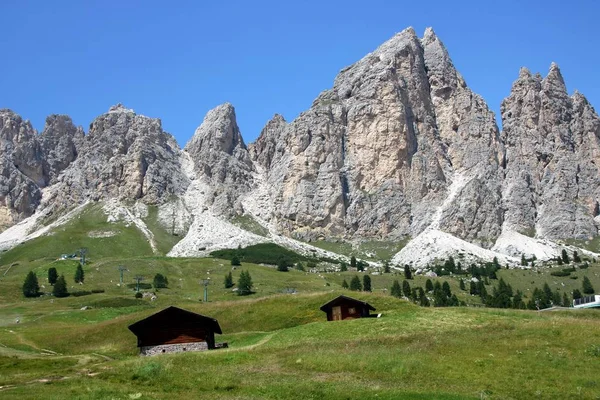 Paesaggio Delle Dolomiti Passo Gardena Alto Adige — Foto Stock