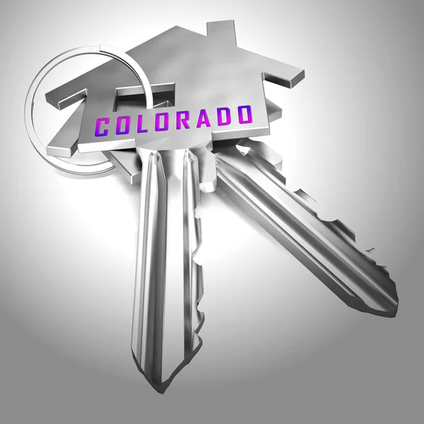 Colorado Real Estate Keys Repräsentieren Den Kauf Von Immobilien Denver — Stockfoto