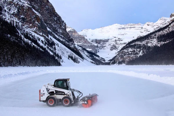 Hielo Rink Lago Louise Chateau Invierno Alberta Canadá — Foto de Stock