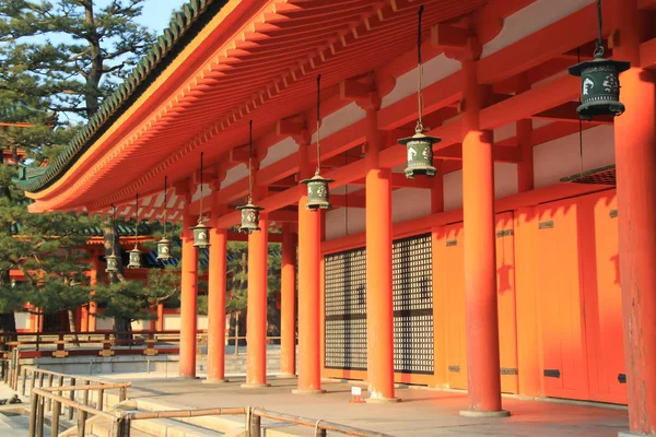 Arquitectura Del Palacio Principal Santuario Heian Refleja Estilo Las Características — Foto de Stock