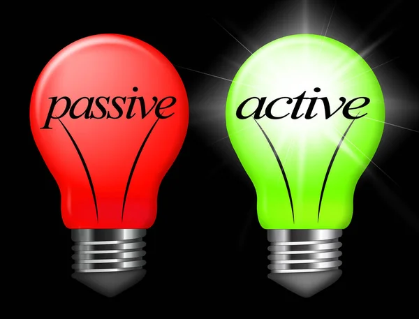 Luzes Passivas Ativas Mostram Atitude Positiva Energia Ilustração Negativa Preguiça — Fotografia de Stock