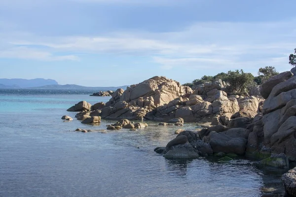 Agua Verde Formas Roca Granito Divertido Una Playa Costa Esmeralda — Foto de Stock