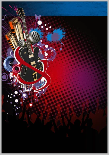 Blues Und Rock Poster Illustration — Stockfoto