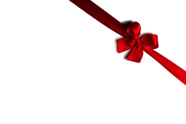 Red Gift Bow Isolated White Background — Stock Photo, Image