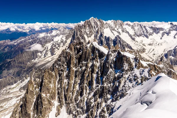 Sneeuwbergen Chamonix Mont Blanc Haute Savoie Alpen Frankrijk — Stockfoto