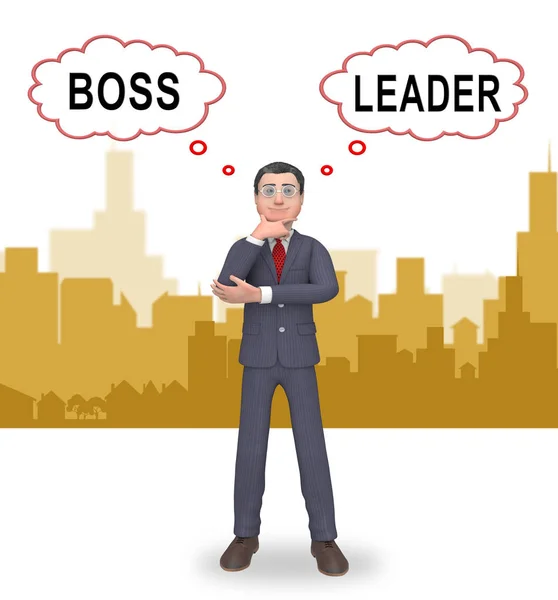 Boss Leader Thinking Bedeutet Ein Team Besser Führen Als Managen — Stockfoto