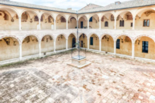 Απεσταλμένο Φόντο Ένα Αρχαίο Μοναστήρι Στην Κεντρική Ιταλία Σκόπιμα Θολή — Φωτογραφία Αρχείου