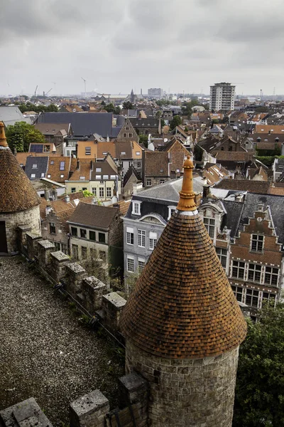Vista Panorámica Ciudad Gante Detalle Ciudad Bélgica Europa —  Fotos de Stock
