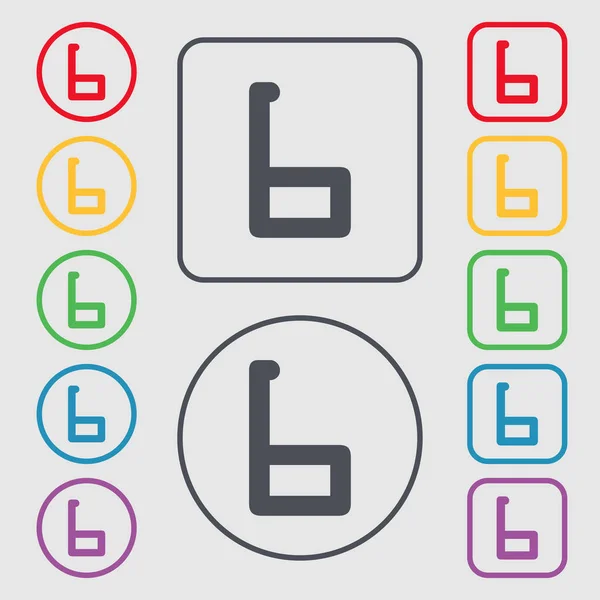 Sinal Ícone Número Seis Símbolos Nos Botões Redondos Quadrados Com — Fotografia de Stock
