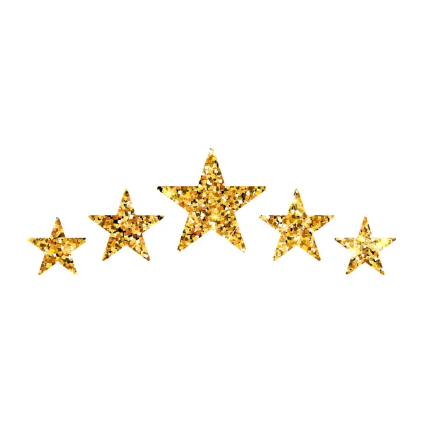 Cinco Estrelas Ouro Revisão Classificação Produto Cliente Ícone Estrelas Douradas — Fotografia de Stock