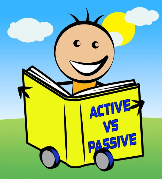 Criança Passiva Ativa Significa Agressivo Enérgico Indecisão Preguiça Ação Ilustração — Fotografia de Stock