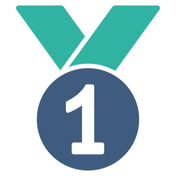 Icône Médaille Competition Success Bicolor Icon Set Glyphe Style Est — Photo