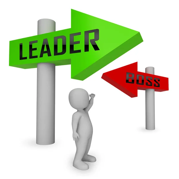 Boss Leader Zeichen Bedeuten Ein Team Besser Führen Als Managen — Stockfoto