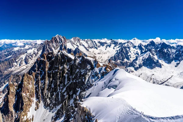 Sneeuwbergen Chamonix Mont Blanc Haute Savoie Alpen Frankrijk — Stockfoto