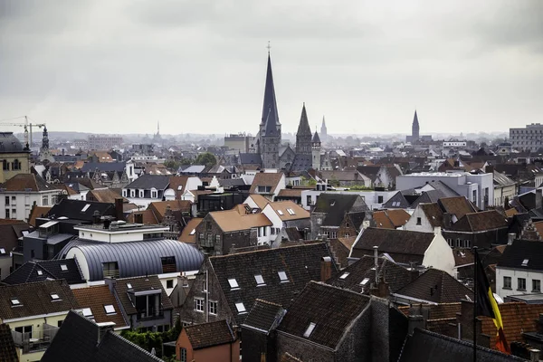 Vista Panorámica Ciudad Gante Detalle Ciudad Bélgica Europa —  Fotos de Stock