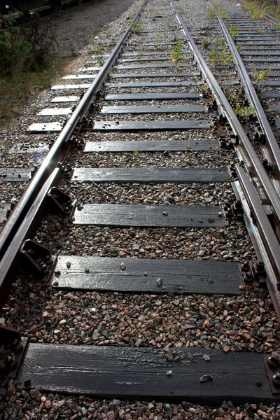 Ferrocarril Perspectiva Los Días Soleados — Foto de Stock