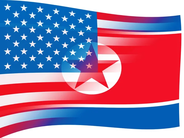 Герб Северной Кореи Сша Illustration Ядерный Конфликт Мир Дружба Между — стоковое фото