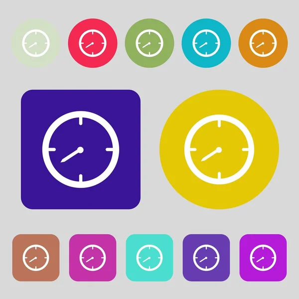 Icona Del Timer Simbolo Cronometro Pulsanti Colorati Design Piatto Illustrazione — Foto Stock