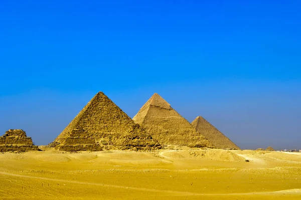 Grote Piramide Van Gizeh Egypte Cairo Met Sfinx Kameel Het — Stockfoto