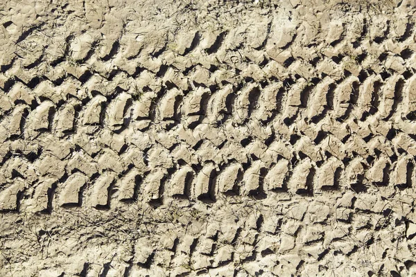 Huellas Neumáticos Barro Detalle Las Huellas Vehículo — Foto de Stock