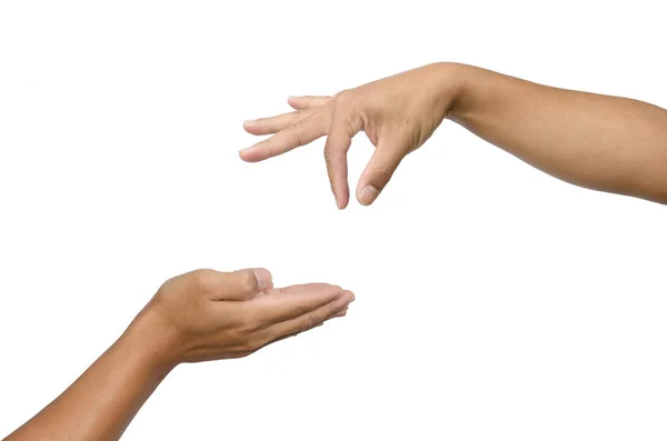 Ręczne Gesty Dwojga Ludzi Wyraża Poparcie Dla Możliwości Współmierności Innych — Zdjęcie stockowe