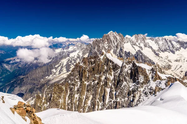 Χιονισμένα Βουνά Chamonix Mont Blanc Haute Savoie Άλπεις Γαλλία — Φωτογραφία Αρχείου