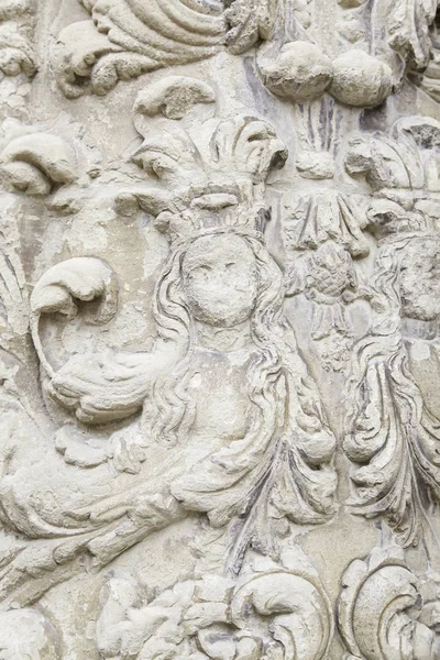 Antica Pietra Intagliata Dettaglio Una Vecchia Decorazione Arte — Foto Stock