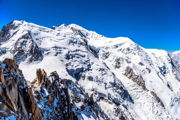 Sneeuwbergen Chamonix Mont Blanc Haute Savoie Alpen Frankrijk — Stockfoto