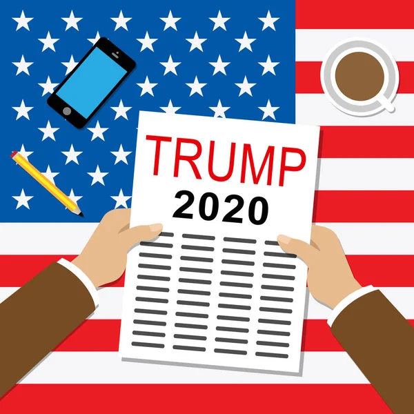 Trump 2020 Republican Candidate For President Nomination. United States Voting For White House Reelection - 2d Illustration