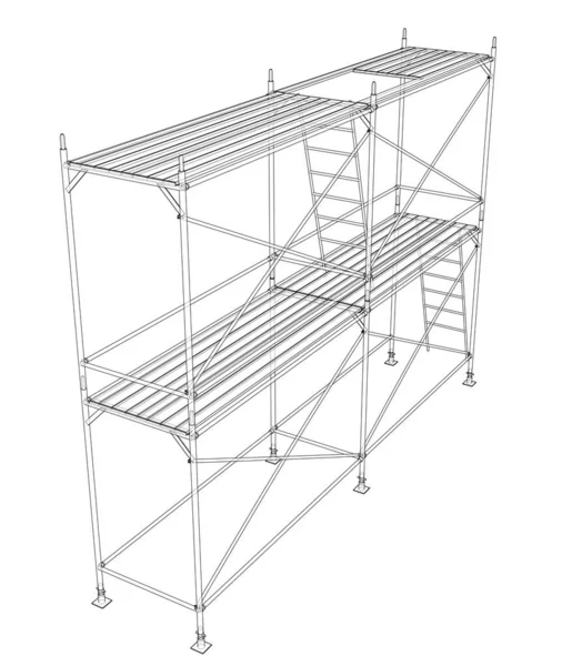 Vázlatos Állvány Illusztráció Vezetékkeret Stílus — Stock Fotó
