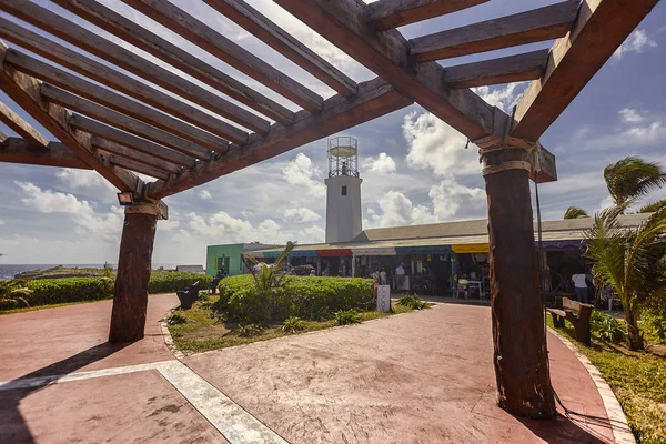 Vista Desde Lejos Del Faro Isla Mujeres México — Foto de Stock