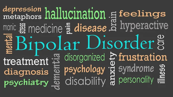 Bipolar disorder word cloud concept - Illustration