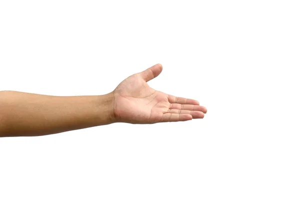 Hand Reaching Something Isolated White Background — Stock Photo, Image