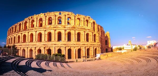 Beautiful Amphitheatre Djem Reminds Roman Colosseum One Most Popular Landmarks — Stock Photo, Image