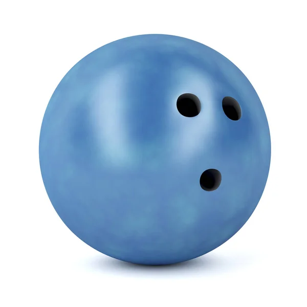 Blå Bowling Boll Vit Bakgrund — Stockfoto