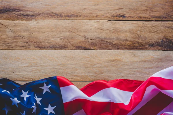 Bandera Las Américas Colocada Suelo Madera — Foto de Stock