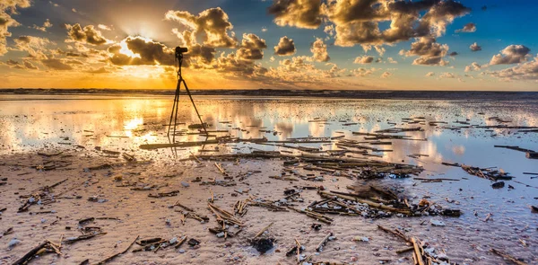 Soirée Romantique Sur Mer Plage Reflets Paysage Marin — Photo
