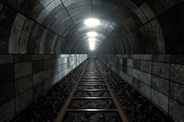 Rail Cave Perspective Background Passage Mystery — Stock Photo, Image