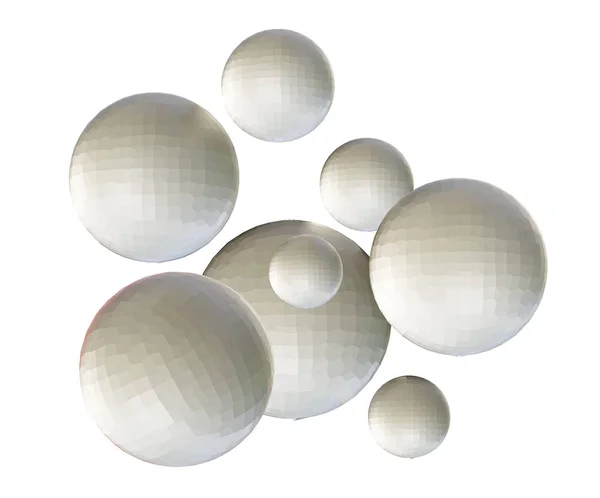 Esferas Blancas Ilustración Fondo Abstracto Con Formas Geométricas —  Fotos de Stock