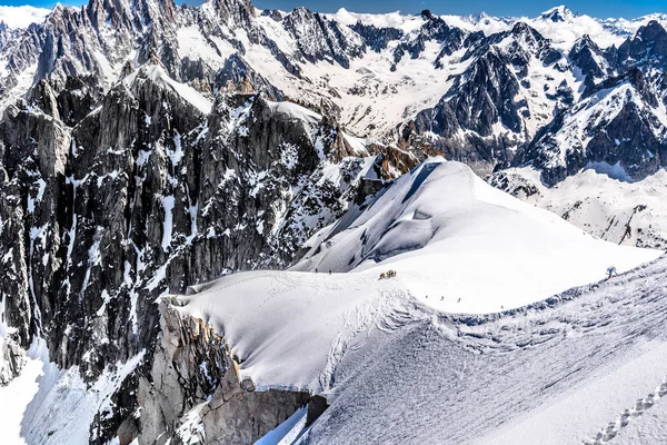 Verschneite Berge Chamonix Mont Blanc Haute Savoie Alpen Frankreich — Stockfoto