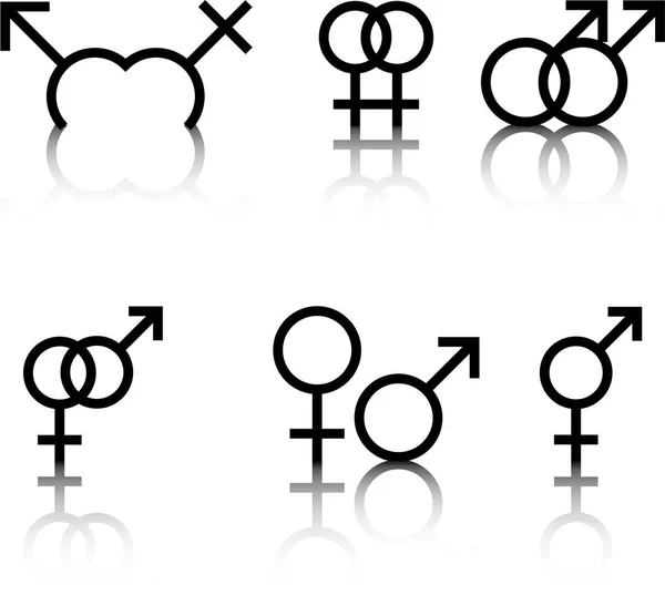 Eine Illustration Von Männlichen Und Weiblichen Sexsymbolen Farbe Und Schwarz — Stockfoto