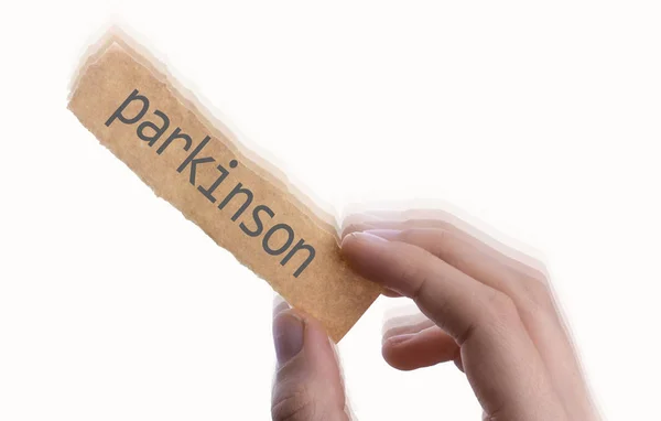 Tekst Choroby Parkinsona Papierze Białym Tle — Zdjęcie stockowe