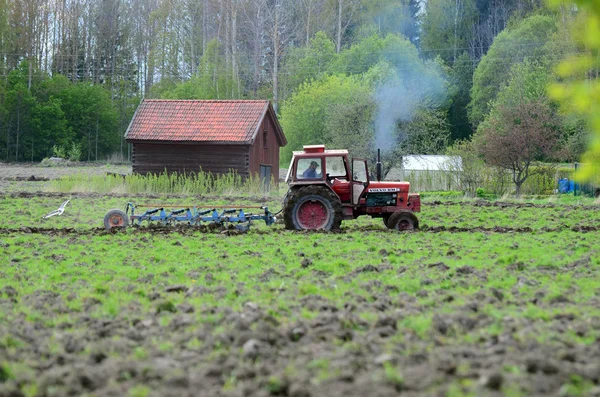 Arado Tractor Concepto Agricultura — Foto de Stock